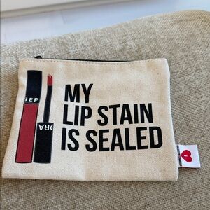 NWOT Sephora Canvas Makeup Pouch with Lipstick Design